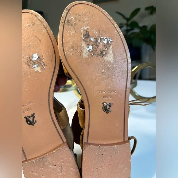 Vince Camuto VC Signature Tabor tan camel suede tassel gladiator sandal size 8 - Picture 5 of 8